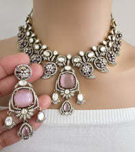 Pink Moissanite Polki Kundan Necklace/Designer Kundan Choker/Bollywood Jewelry/Indian wedding/Bridal jewelry/Pakistani/Punjabi,Premium set