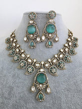 Mint Moissanite Polki Kundan Necklace/Designer Kundan Choker/Bollywood Jewelry/Indian wedding/Bridal jewelry/Pakistani/Punjabi,Premium set