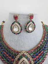 Multi Moissanite Polki Kundan Necklace/Designer Kundan Choker/Bollywood Jewelry/Indian wedding/Bridal jewelry/Pakistani/Punjabi,Premium set