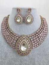 Pink Moissanite Polki Kundan Necklace/Designer Kundan Choker/Bollywood Jewelry/Indian wedding/Bridal jewelry/Pakistani/Punjabi,Premium set