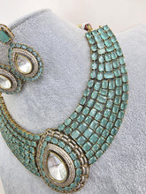 Mint Green Moissanite Polki Kundan Necklace/Designer Kundan Choker/Bollywood Jewelry/Indian wedding/Bridal jewelry/Pakistani/Punjabi,Premium