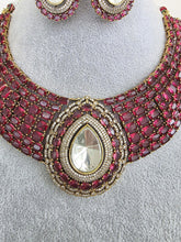 Ruby Moissanite Polki Kundan Necklace/Designer Kundan Choker/Bollywood Jewelry/Indian wedding/Bridal jewelry/Pakistani/Punjabi,Premium set