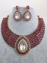 Ruby Moissanite Polki Kundan Necklace/Designer Kundan Choker/Bollywood Jewelry/Indian wedding/Bridal jewelry/Pakistani/Punjabi,Premium set