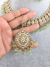 Mint Green Shadow Stone Kundan Necklace Set/ Bollywood Jewelry/ Indian jewelry/ Pakistani necklace/Punjabi/bridal necklace/Indian wedding