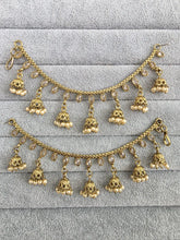 Antique Dull Gold Polki Ear Chain pair/Sahare/Pearl kaan chain/Earring support chain/Indian/Pakistani/Bahubali Earrings/Kaan Sahara 2pcs