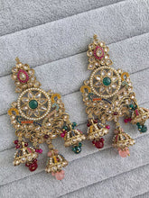 Multi Antique Polki Pearl Stone Kundan Earrings/Long Kundan Stone Chandbali/Indian Earring/pearl Earring/Pakistani Earring/Statement Earring