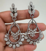 2 Tone Gold American Diamond earrings/Indian Jewelry/Pakistani Jewelry/Indian CZ earrings/AD earrings/Statement earrings/Gift for her