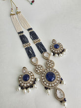 Blue Pearl Kundan Mala long necklace set/Kundan rani haar/Kundan Mala Set/Multi strand necklace/Indian jewelry/Kundan jewelry, Pakistani