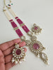Magenta Pearl Kundan Mala long necklace set/Kundan rani haar/Kundan Mala Set/Multi strand necklace/Indian jewelry/Kundan jewelry, Pakistani