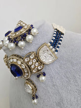 Blue pearl Kundan choker Necklace/Bollywood Jewelry/Indian bridal Kundan necklace/indian Pakistani Punjabi wedding jewelry