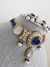 Blue pearl Kundan choker Necklace/Bollywood Jewelry/Indian bridal Kundan necklace/indian Pakistani Punjabi wedding jewelry