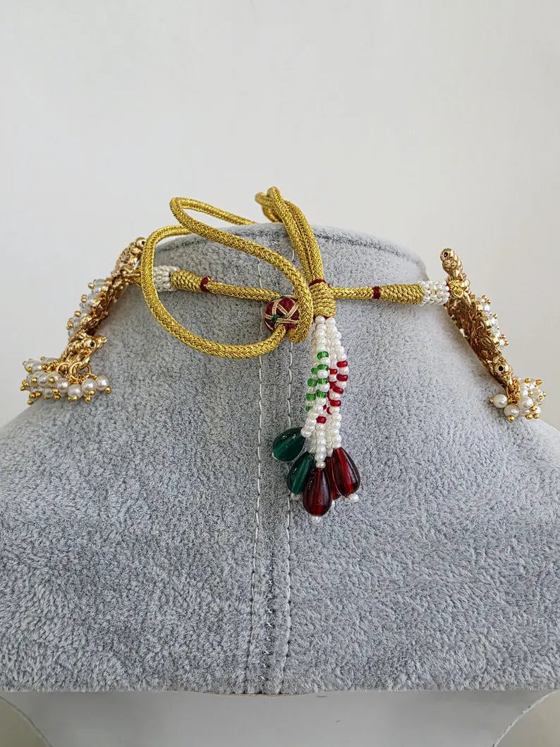 White Gold Polki Choker Necklace, Indian Jewelry, indian wedding necklace, bridal jewelry, Punjabi Pakistani south Indian necklace,Mukut set