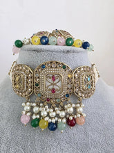 Navratan Multi Polki Kundan necklace set/Antique necklace Set/Indian Jewelry/Pakistani Jewelry set/Wedding necklace/Bridal necklace/Indian