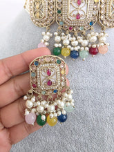 Navratan Multi Polki Kundan necklace set/Antique necklace Set/Indian Jewelry/Pakistani Jewelry set/Wedding necklace/Bridal necklace/Indian