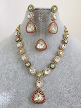 Multi Antique Dull Gold Kundan Pearl Necklace Set/ Kundan necklace/Bollywood Jewelry/Indian jewelry/ Pakistani necklace/ punjabi necklace