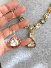 Multi Antique Dull Gold Kundan Pearl Necklace Set/ Kundan necklace/Bollywood Jewelry/Indian jewelry/ Pakistani necklace/ punjabi necklace