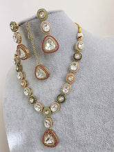 Multi Antique Dull Gold Kundan Pearl Necklace Set/ Kundan necklace/Bollywood Jewelry/Indian jewelry/ Pakistani necklace/ punjabi necklace