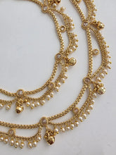 Bridal Gold Plated Anklet Pair/Payal/Moti Payal/Jhanjran/Panjeb/Pajeb/Indian Traditional Anklets/Indian Jewelry/ Pakistani Jewelry