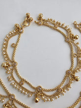 Bridal Gold Plated Anklet Pair/Payal/Moti Payal/Jhanjran/Panjeb/Pajeb/Indian Traditional Anklets/Indian Jewelry/ Pakistani Jewelry