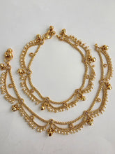Bridal Gold Plated Anklet Pair/Payal/Moti Payal/Jhanjran/Panjeb/Pajeb/Indian Traditional Anklets/Indian Jewelry/ Pakistani Jewelry