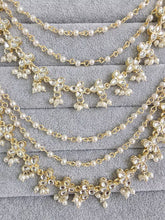 Gold kundan pearl Ear Chain/Sahare/Pearl kaan chain/Earring support chain/Indian Jewelry/Pakistani Jewelry/Bahubali Eaarrings/Kaan sahara