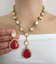 Red Doublet Moissanite Kundan Necklace/Kundan Choker/Bollywood Jewelry/Indian wedding/Bridal jewelry/Indian Wedding/Pakistani/Punjabi
