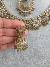 Mehendi Antique Polki Kundan necklace set/Reverse Ad Necklace/Statement necklace/Indian/Punjabi Necklace/Pakistani Jewelry/Bridal necklace/