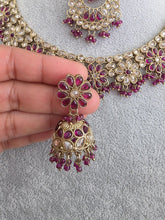 Purple Antique Polki Kundan necklace/Reverse Ad Necklace/Statement necklace/Indian/Punjabi Necklace/Pakistani Jewelry/Bridal necklace