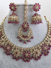 Purple Antique Polki Kundan necklace/Reverse Ad Necklace/Statement necklace/Indian/Punjabi Necklace/Pakistani Jewelry/Bridal necklace