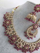 Purple Antique Polki Kundan necklace/Reverse Ad Necklace/Statement necklace/Indian/Punjabi Necklace/Pakistani Jewelry/Bridal necklace