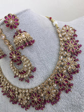 Purple Antique Polki Kundan necklace/Reverse Ad Necklace/Statement necklace/Indian/Punjabi Necklace/Pakistani Jewelry/Bridal necklace