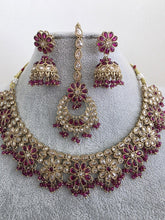 Purple Antique Polki Kundan necklace/Reverse Ad Necklace/Statement necklace/Indian/Punjabi Necklace/Pakistani Jewelry/Bridal necklace