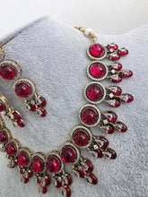 Red Monalissa Stone CZ stone Victorian necklace, Indian Pakistani wedding jewelry, bridal jewelry, Kundan necklace, Designer necklace