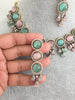MintPink Monalissa Stone CZ stone Victorian necklace, Indian Pakistani wedding jewelry, bridal jewelry, Kundan necklace, Designer necklace IndianJewelTrends 4.5 out of 5 stars