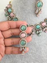 MintPink Monalissa Stone CZ stone Victorian necklace, Indian Pakistani wedding jewelry, bridal jewelry, Kundan necklace, Designer necklace IndianJewelTrends 4.5 out of 5 stars