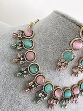 MintPink Monalissa Stone CZ stone Victorian necklace, Indian Pakistani wedding jewelry, bridal jewelry, Kundan necklace, Designer necklace IndianJewelTrends 4.5 out of 5 stars