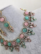 MintPink Monalissa Stone CZ stone Victorian necklace, Indian Pakistani wedding jewelry, bridal jewelry, Kundan necklace, Designer necklace IndianJewelTrends 4.5 out of 5 stars
