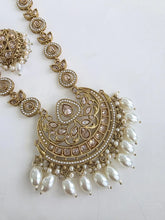 Long Antique dull gold plated Polki mala Necklace/Indian Long Necklace/Pakistani Jewelry/Mala Set /Indian Wedding/Rani Haar/Haram Necklace