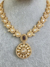 Purple Moissanite Kundan Necklace/Indian Kundan Set /Bollywood Jewelry/Indian wedding/Bridal Indian Wedding/Pakistani/Punjabi