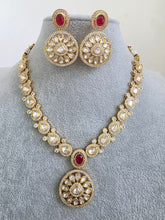 Ruby Red Moissanite Kundan Necklace/Indian Kundan Set /Bollywood Jewelry/Indian wedding/Bridal Indian Wedding/Pakistani/Punjabi