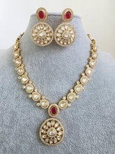 Ruby Red Moissanite Kundan Necklace/Indian Kundan Set /Bollywood Jewelry/Indian wedding/Bridal Indian Wedding/Pakistani/Punjabi