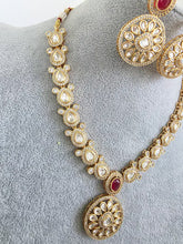 Ruby Red Moissanite Kundan Necklace/Indian Kundan Set /Bollywood Jewelry/Indian wedding/Bridal Indian Wedding/Pakistani/Punjabi