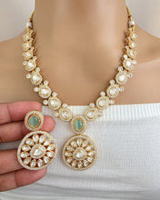 MintGreen Moissanite Kundan Necklace/Indian Kundan Set /Bollywood Jewelry/Indian wedding/Bridal Indian Wedding/Pakistani/Punjabi