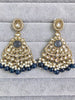 Teal Blue Kundan Earrings/Indian Earrings/pearl Earring/Pakistani Earrings/Statement Earrings/Long chandelier/bridal earrings