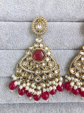 Hot Pink Kundan Earrings/Indian Earrings/pearl Earring/Pakistani Earrings/Statement Earrings/Long chandelier/bridal earrings