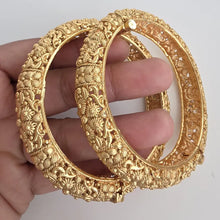 Gold Kada bangles 2pc, Indian Amrapali bangles, Antique bangles, Temple Jewelry, South indian bangles, Bridal Bangles, Indian Wedding