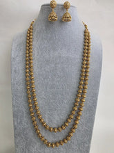 Antique Matar Mala Necklace With Gold Plating\ Antique Gold Long Necklace/Indian Necklace/South Indian Necklace/Long Necklace/Indian Jewelry