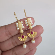 Dainty Gold Wire Earrings /Maharashtrian Bugdi gold plated Earrings /Indian Earrings /South Indian,Antique Bugadi wire earrings 40mm Length