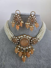 Peach Doublet Moissanite Pearl Kundan Necklace/Kundan Choker/Bollywood Jewelry/Indian wedding/Bridal jewelry/Pakistani/Punjabi