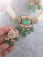 Mint Green Doublet Moissanite Pearl Kundan Necklace/Kundan Choker/Bollywood Jewelry/Indian wedding/Bridal jewelry/Pakistani/Punjabi